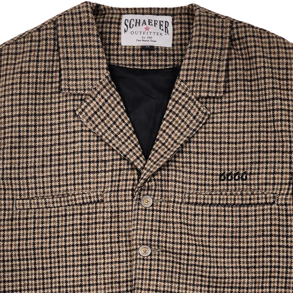 Schaefer Laramie Vest- Tan Houndstooth