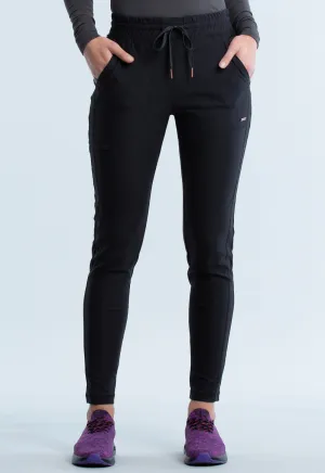 Scrub Pants - Cherokee Women's Form Mid Rise Tapered Leg Drawstring Pant - Black, CK095