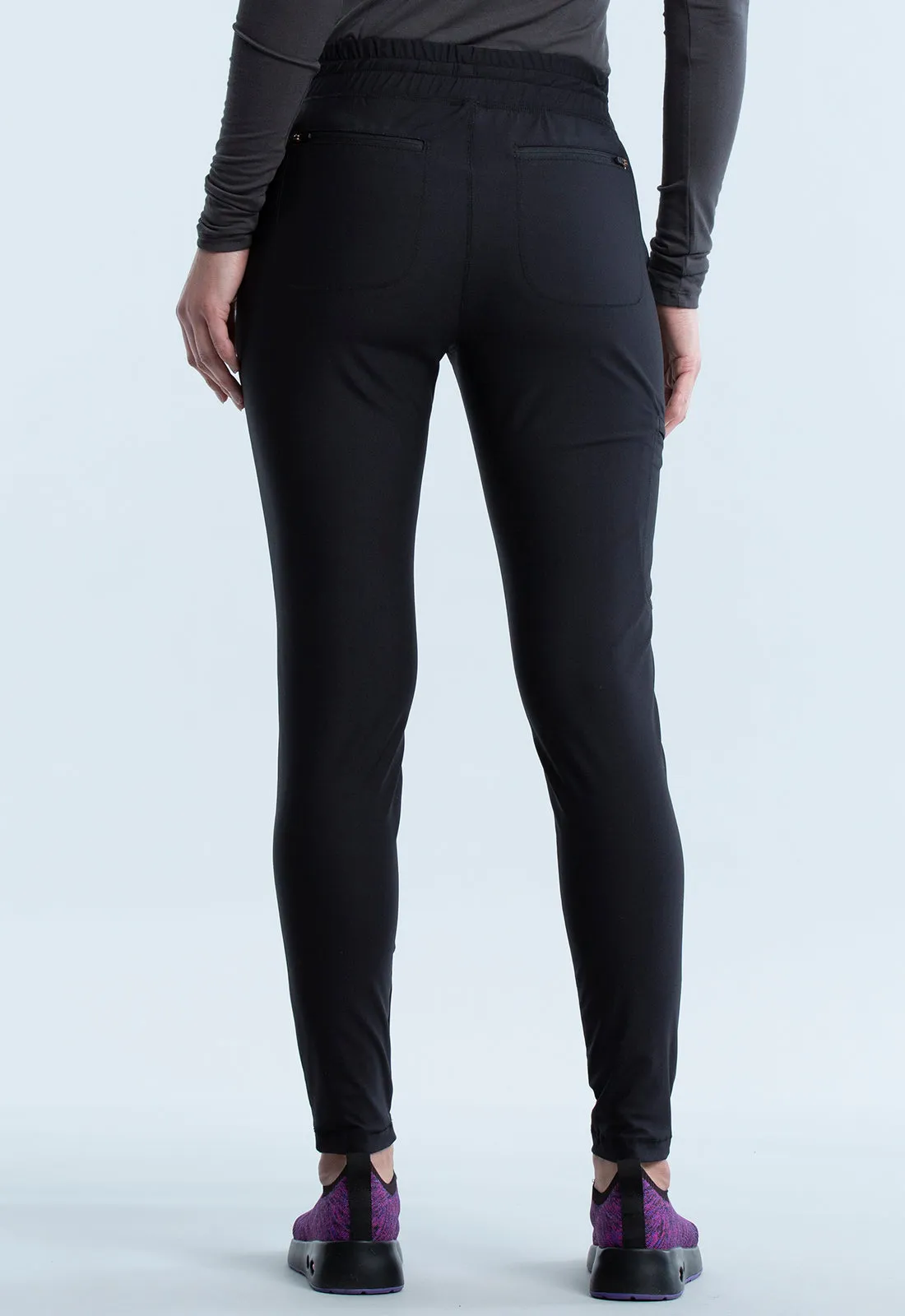 Scrub Pants - Cherokee Women's Form Mid Rise Tapered Leg Drawstring Pant - Black, CK095