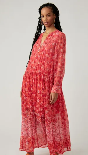 See It Through Dress- Coral Combo