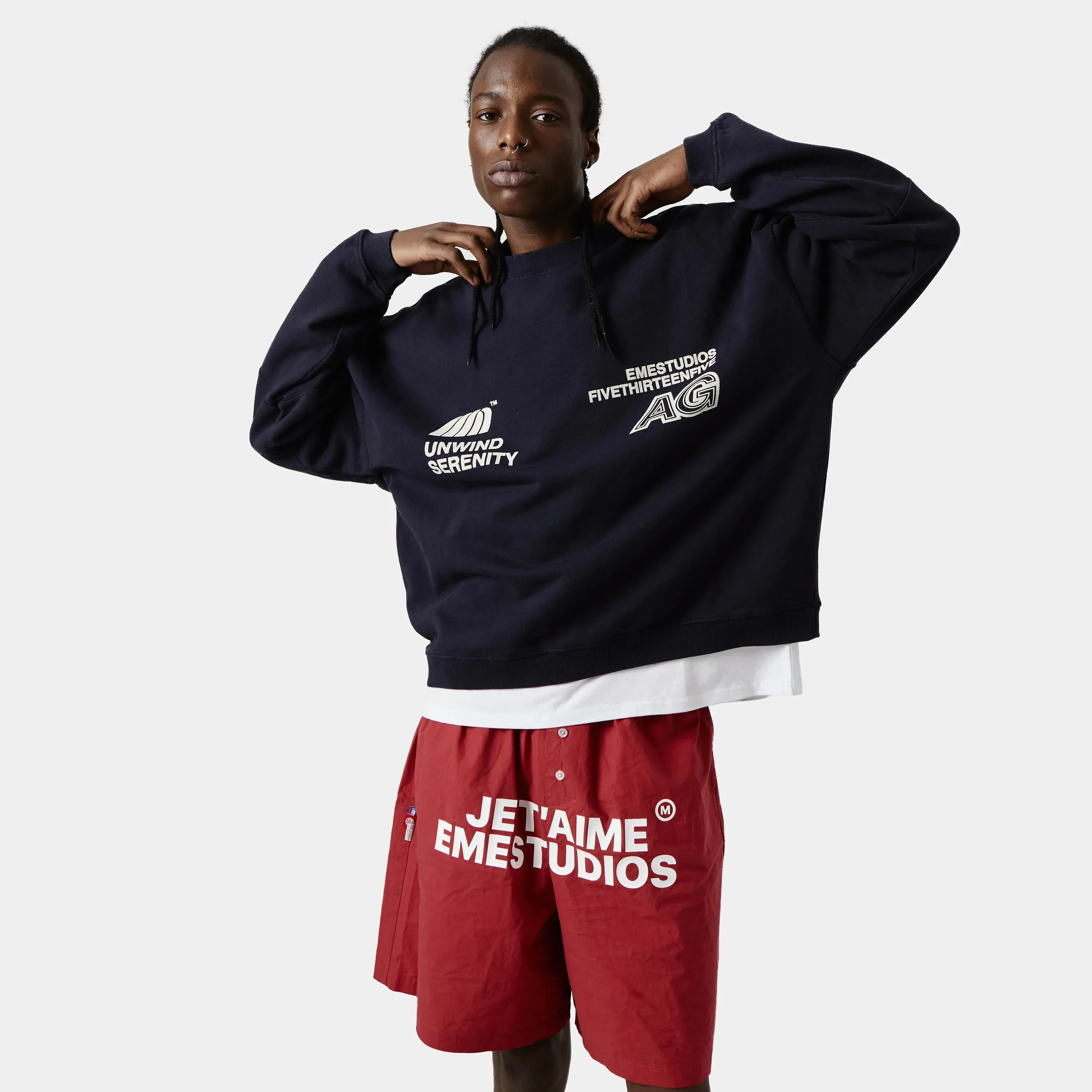 Serenity Dark Navy Oversized Crewneck