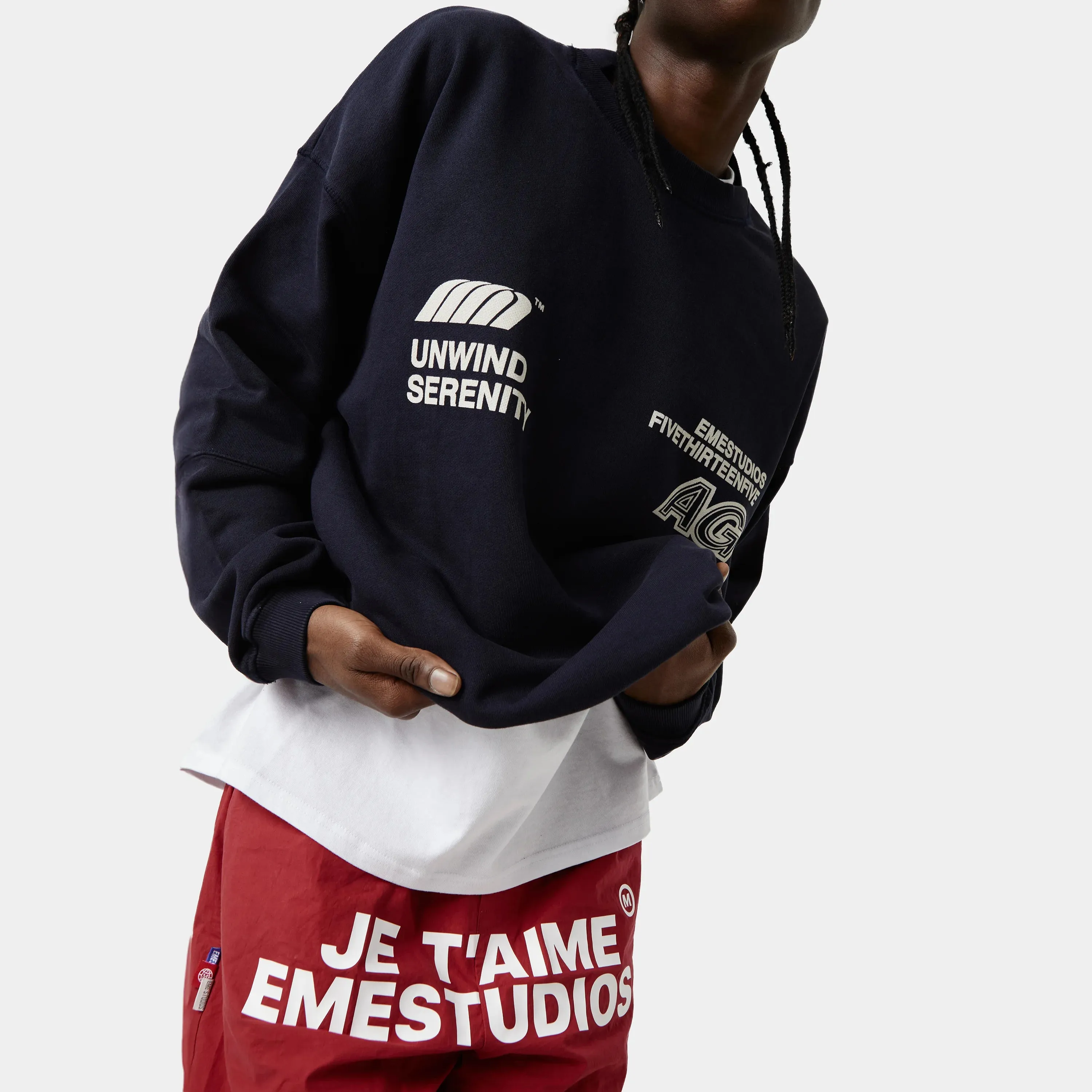 Serenity Dark Navy Oversized Crewneck