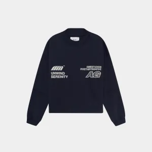 Serenity Dark Navy Oversized Crewneck