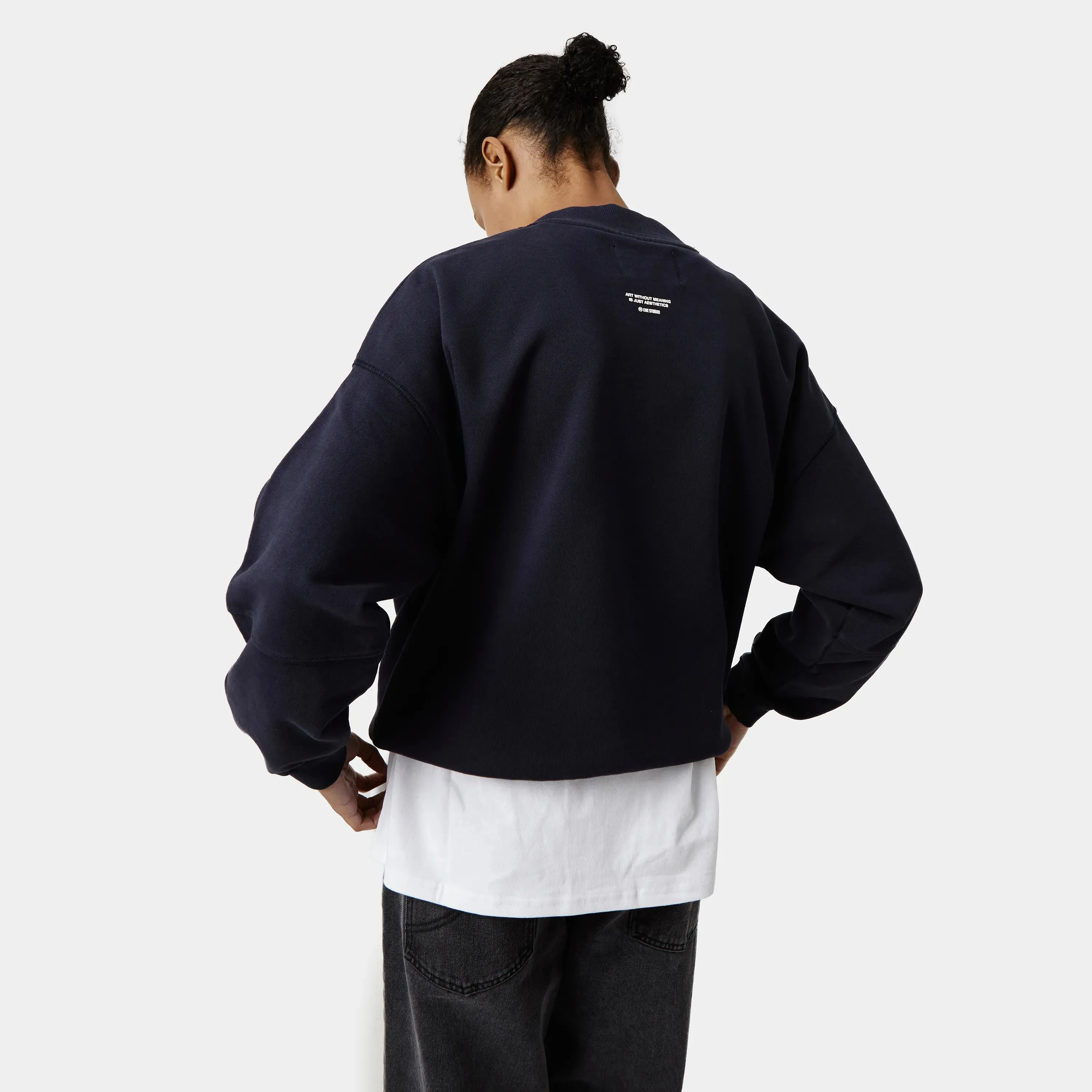 Serenity Dark Navy Oversized Crewneck