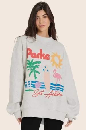 SET X PARKE OCEAN DRIVE CREWNECK - PARKE HEATHER GREY