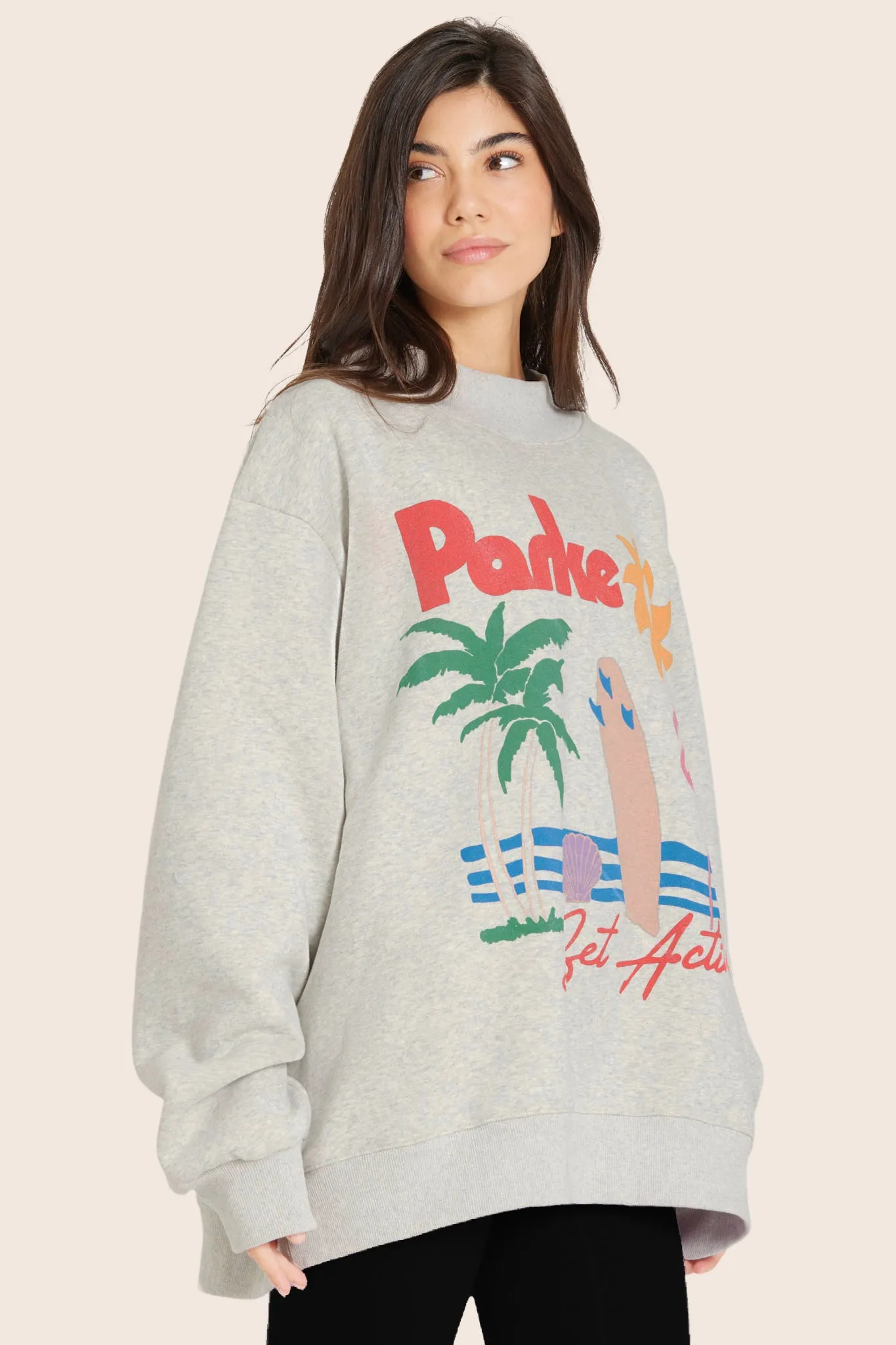 SET X PARKE OCEAN DRIVE CREWNECK - PARKE HEATHER GREY