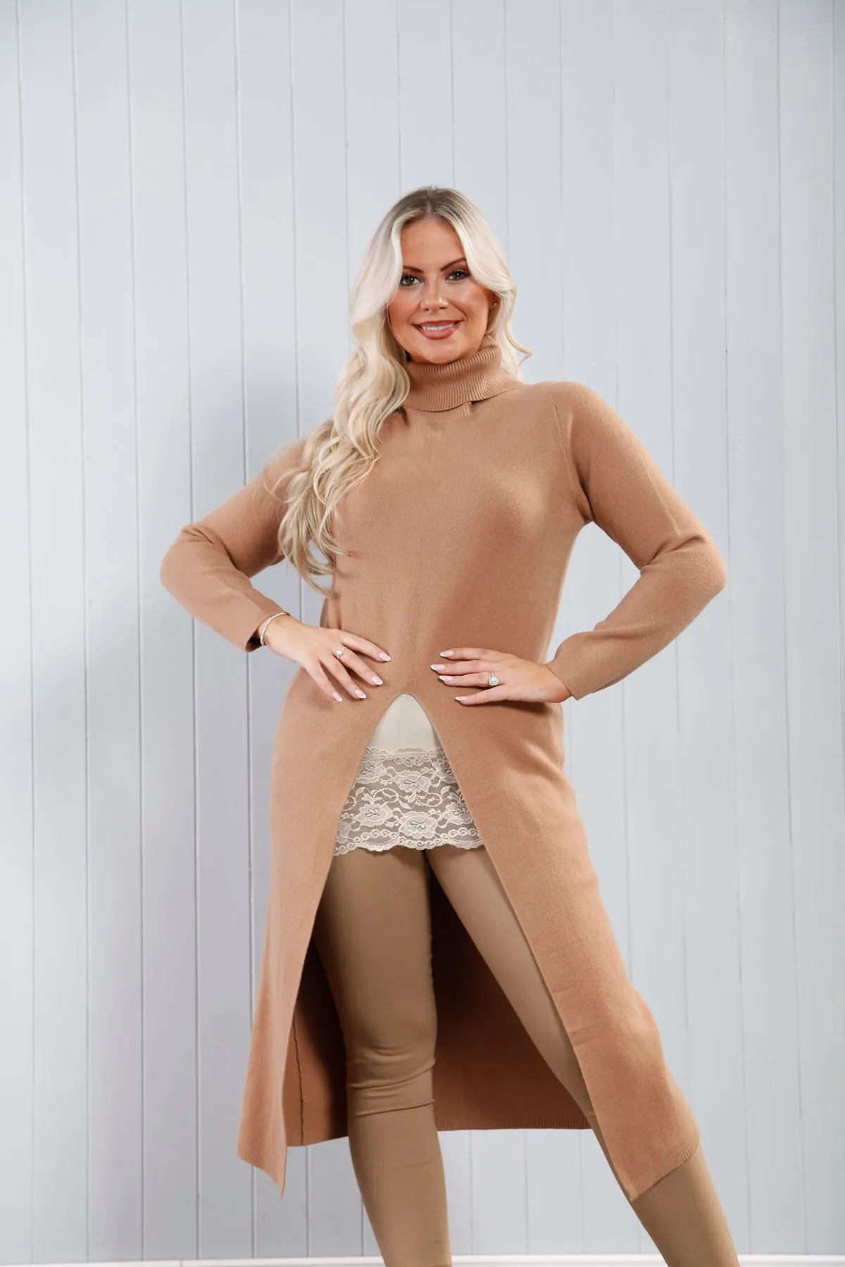 Sienna Longline Jumper Camel