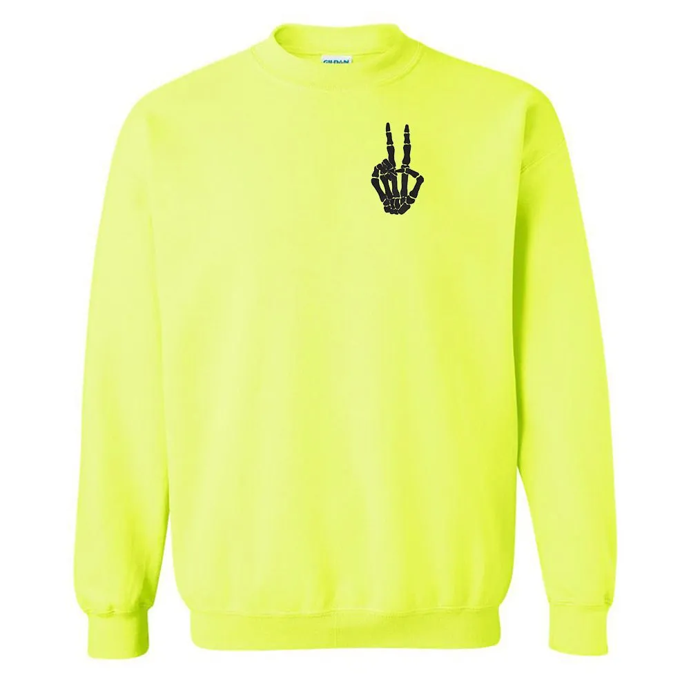 'Skeleton Peace Sign' Crewneck Sweatshirt