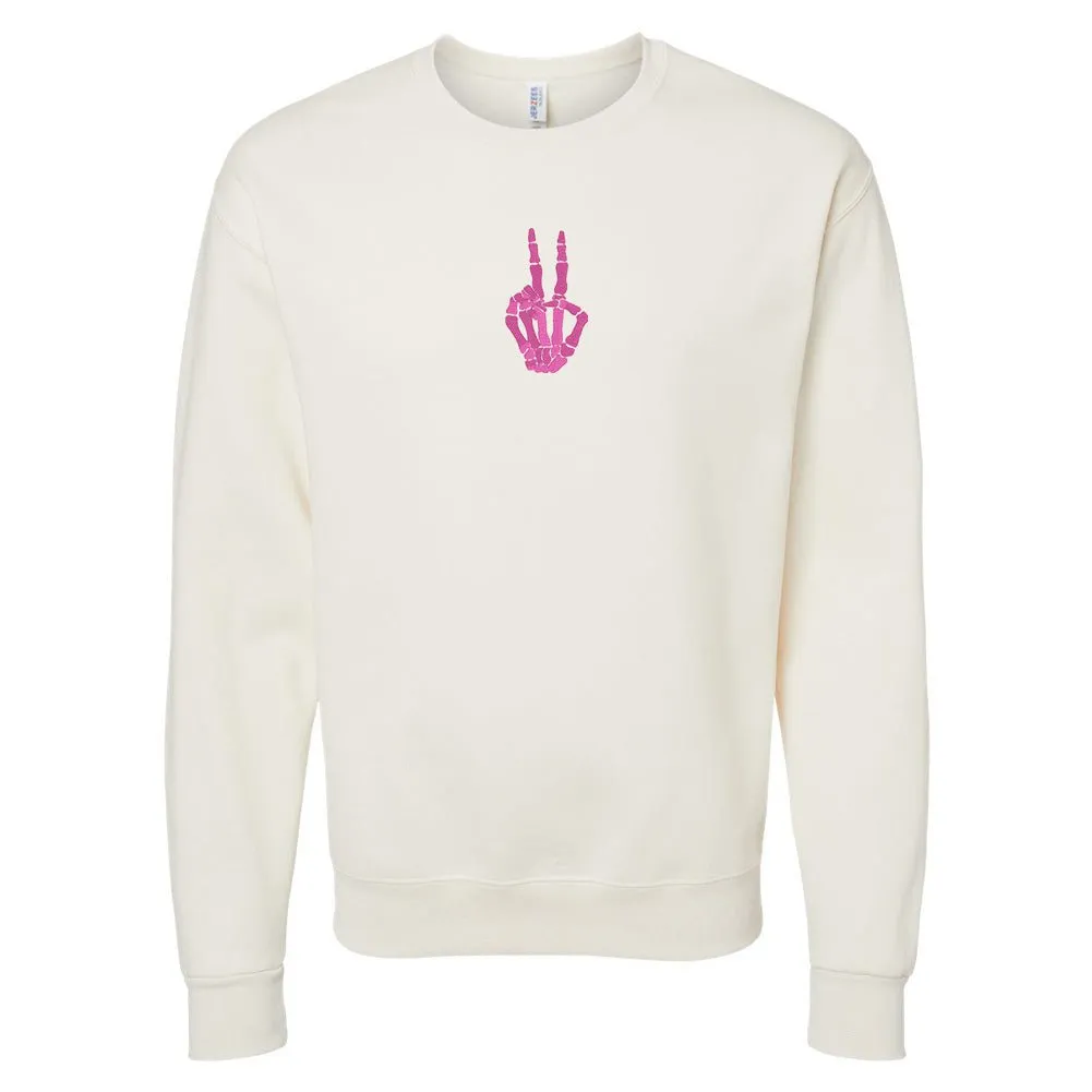 'Skeleton Peace Sign' Crewneck Sweatshirt