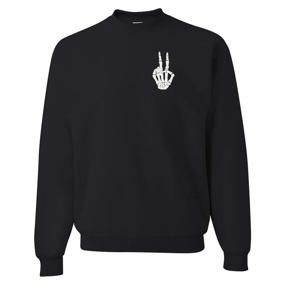 'Skeleton Peace Sign' Crewneck Sweatshirt