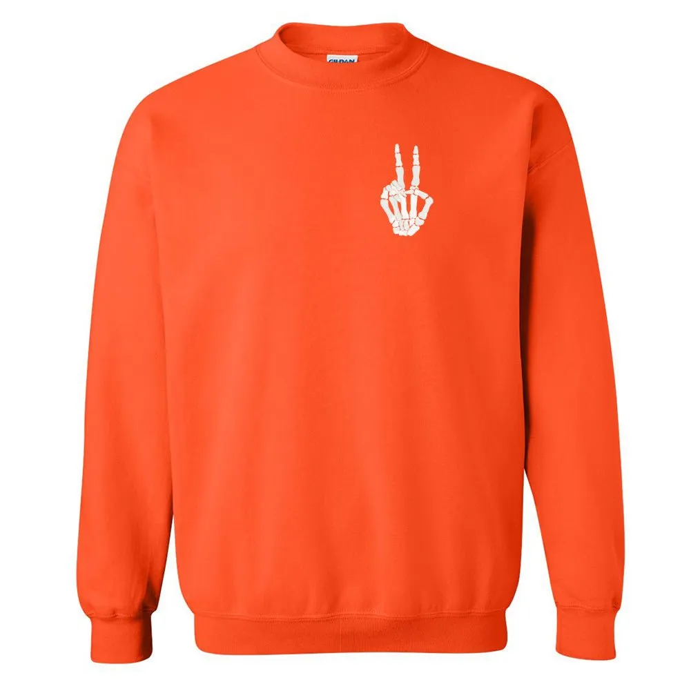 'Skeleton Peace Sign' Crewneck Sweatshirt