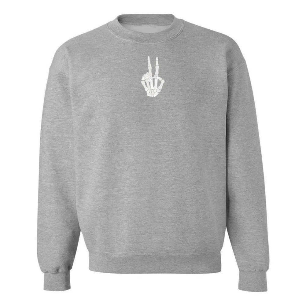 'Skeleton Peace Sign' Crewneck Sweatshirt