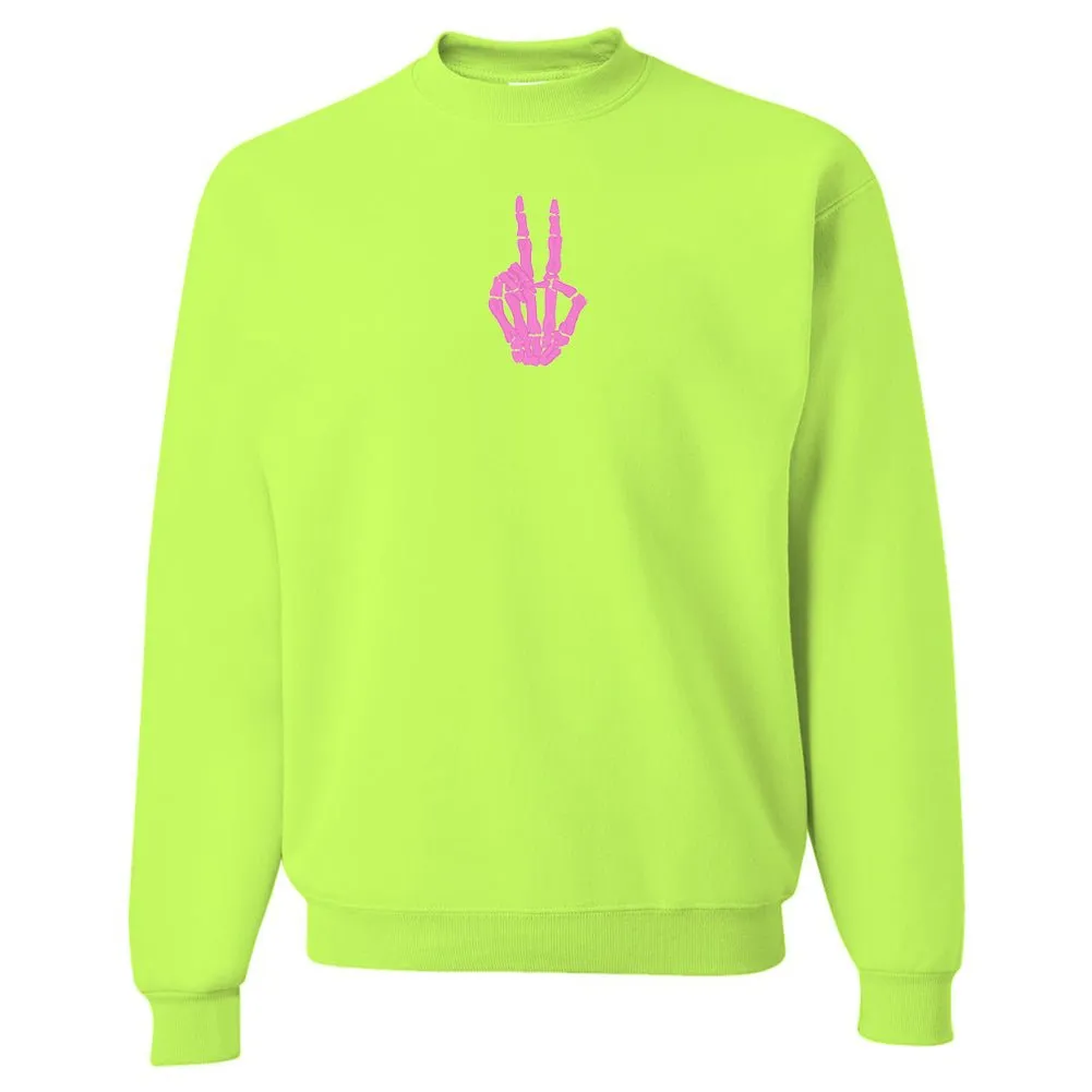 'Skeleton Peace Sign' Crewneck Sweatshirt