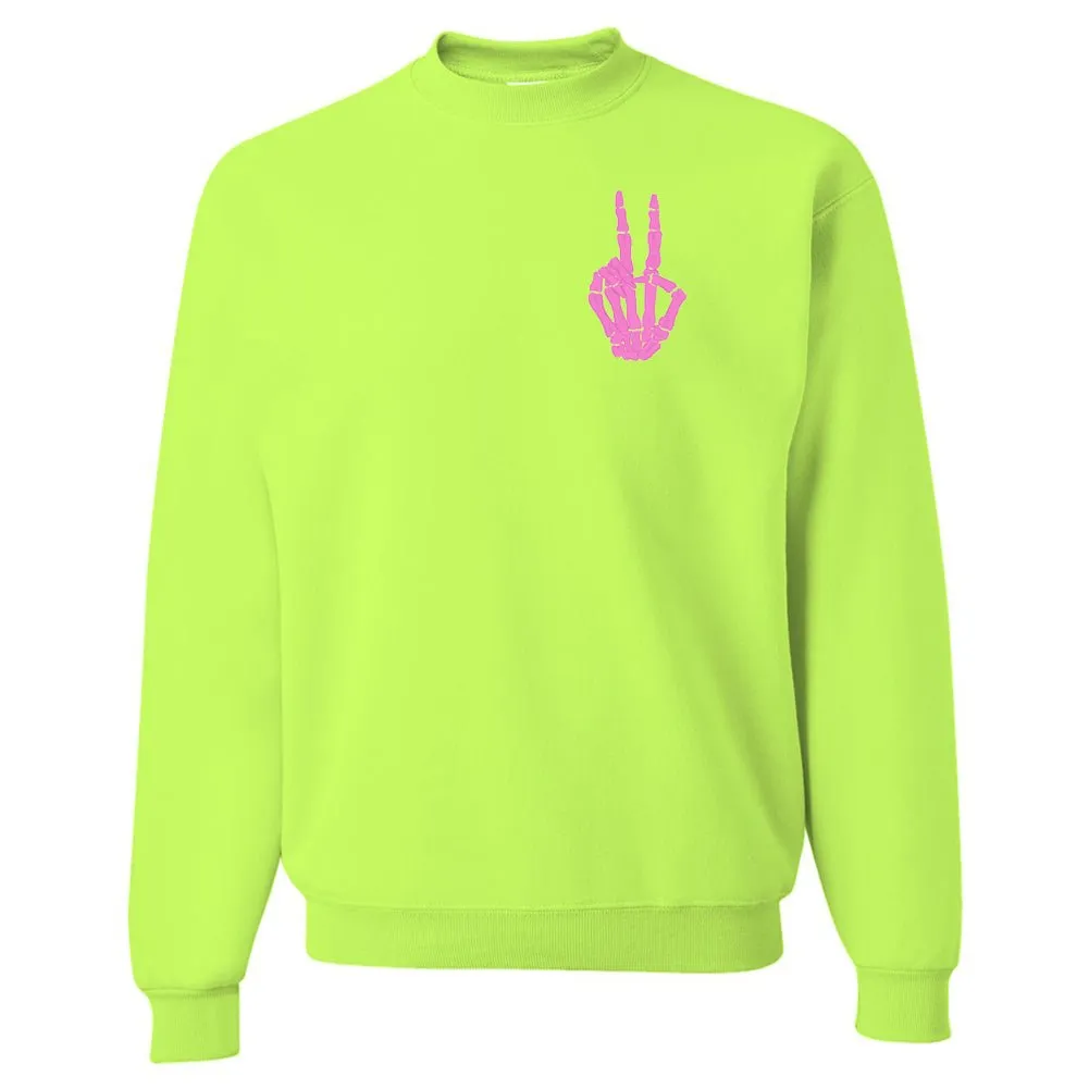 'Skeleton Peace Sign' Crewneck Sweatshirt