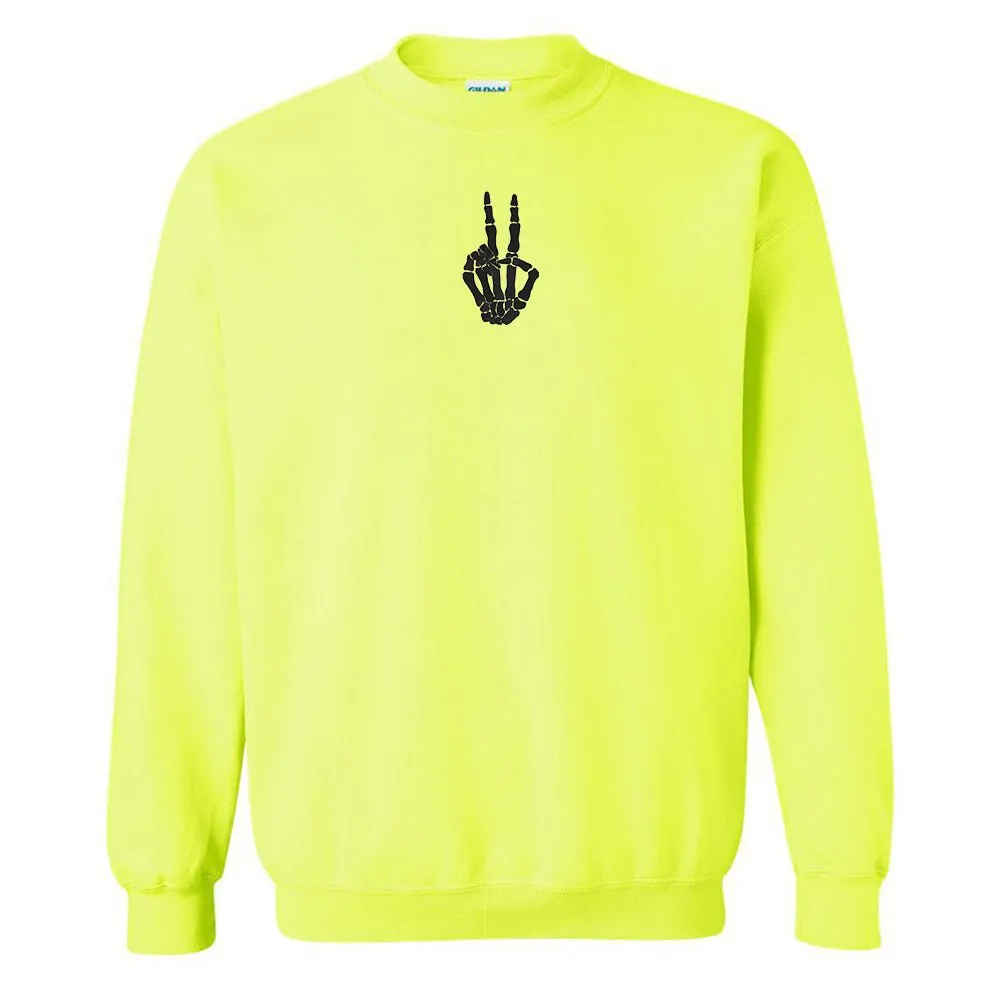 'Skeleton Peace Sign' Crewneck Sweatshirt