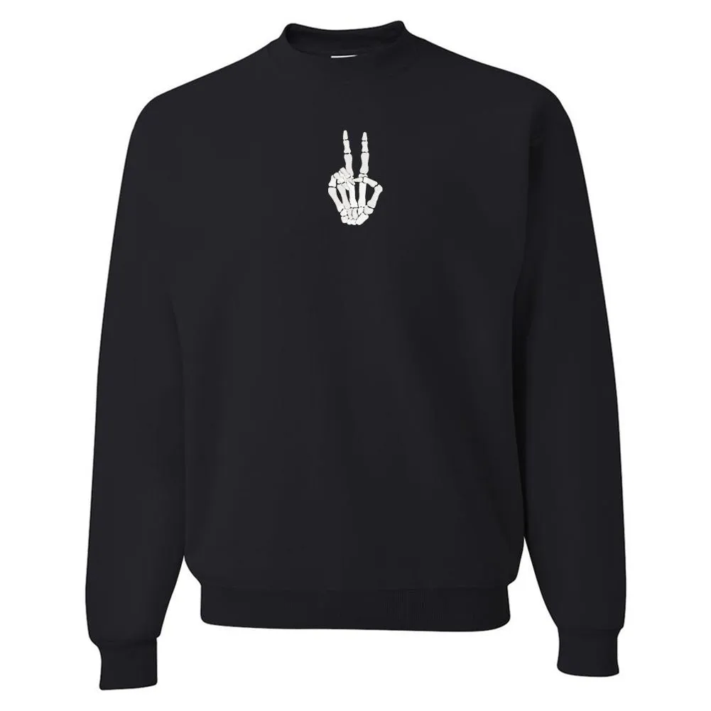 'Skeleton Peace Sign' Crewneck Sweatshirt