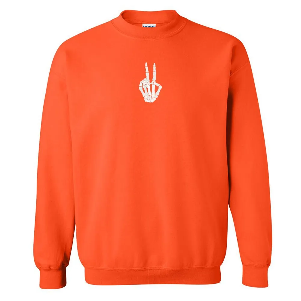 'Skeleton Peace Sign' Crewneck Sweatshirt