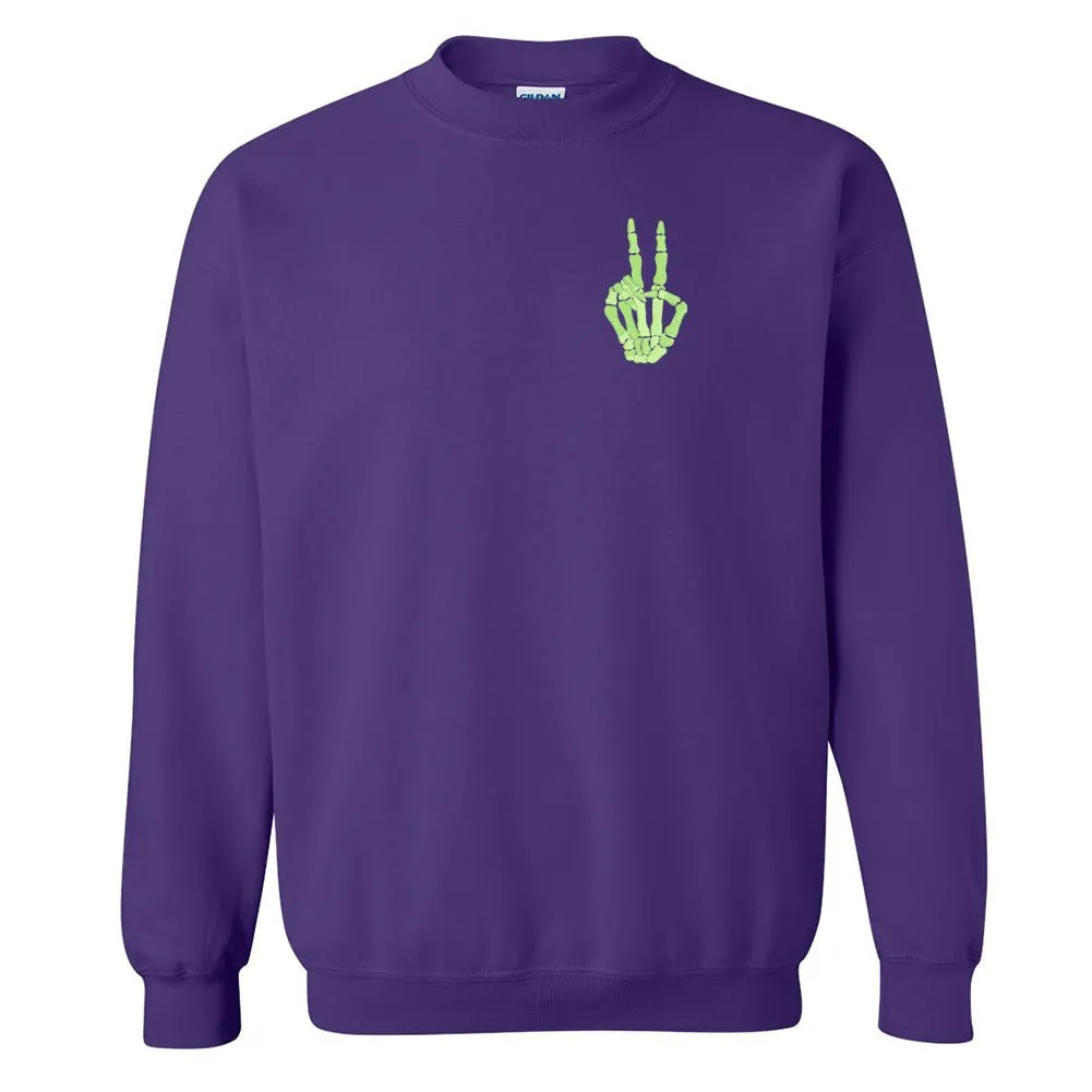 'Skeleton Peace Sign' Crewneck Sweatshirt