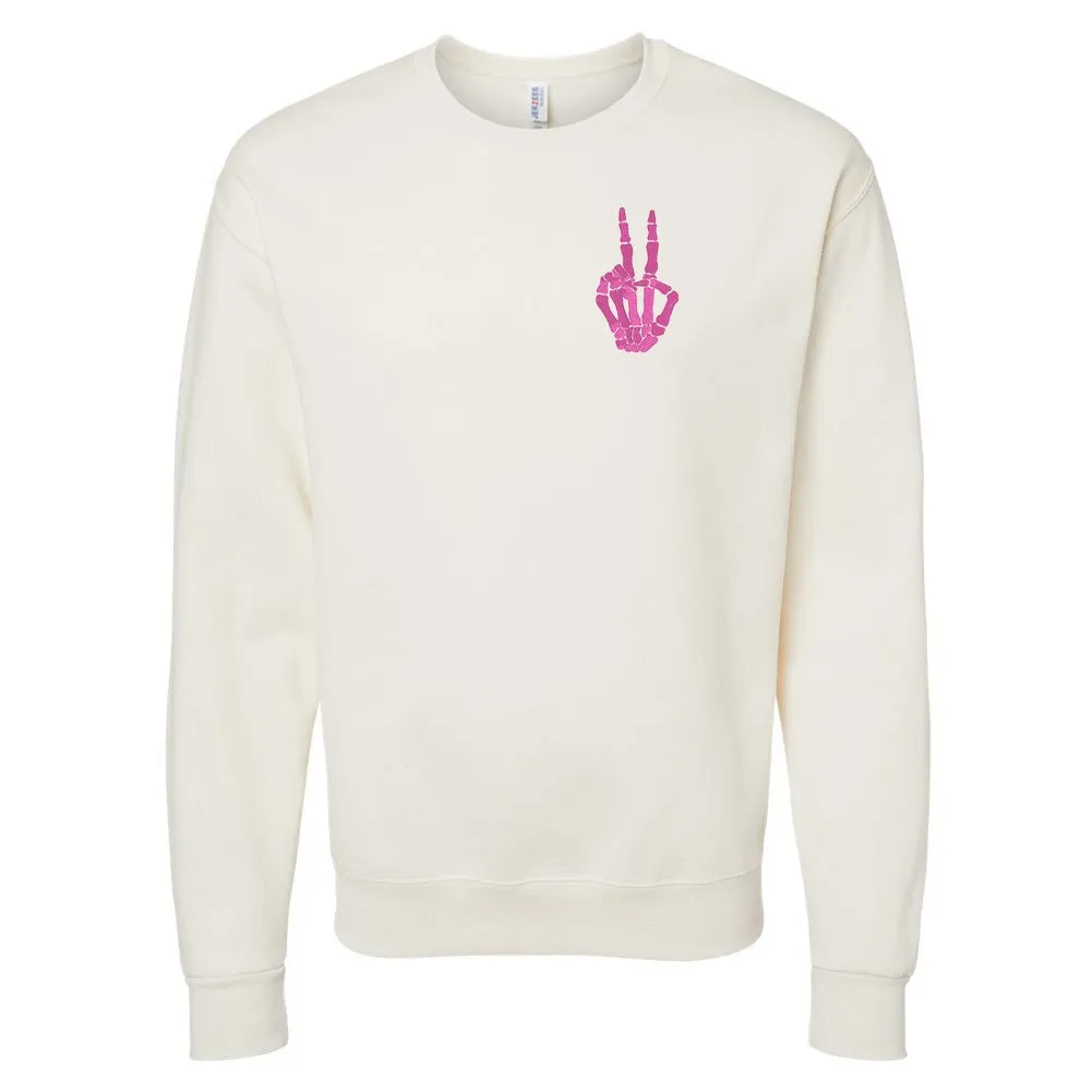 'Skeleton Peace Sign' Crewneck Sweatshirt