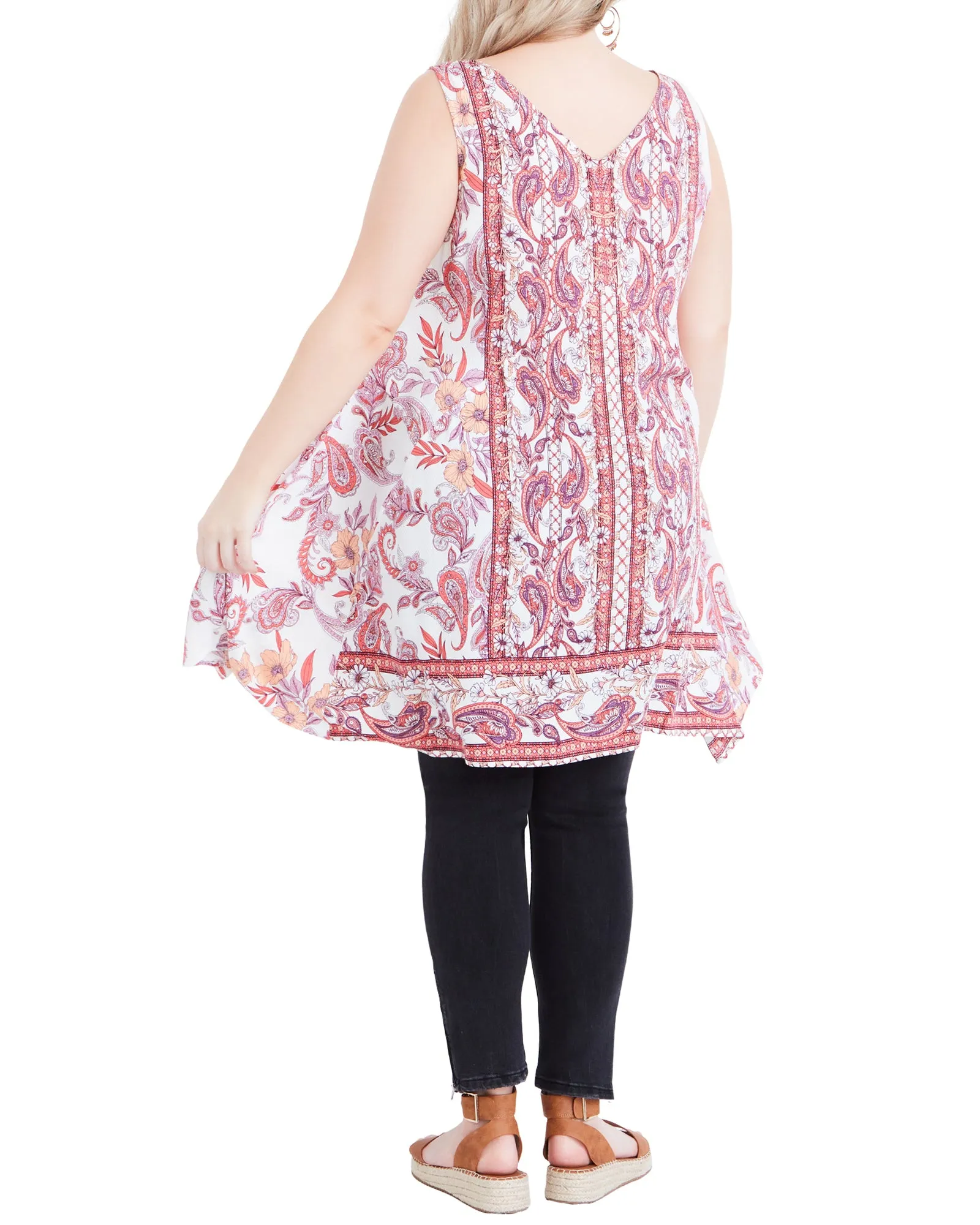 Skye Tunic | Peach / White