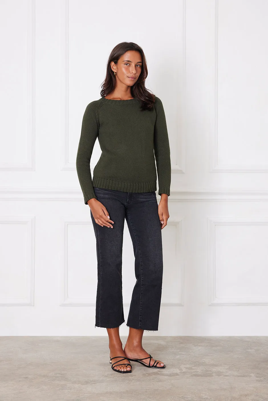 Sloane Crewneck in Forest Green