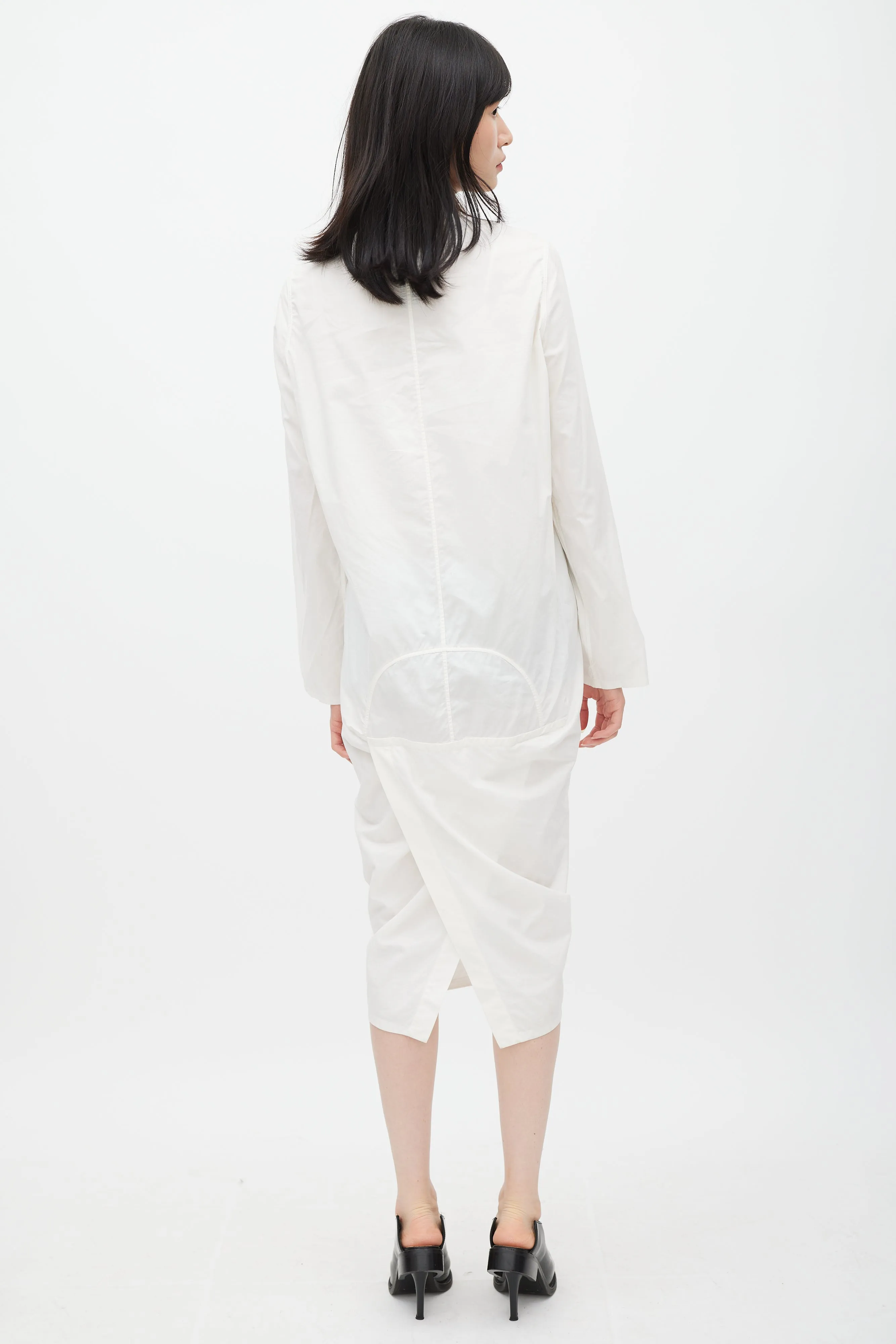 SS 2017 White V-Neck Shirt Dress