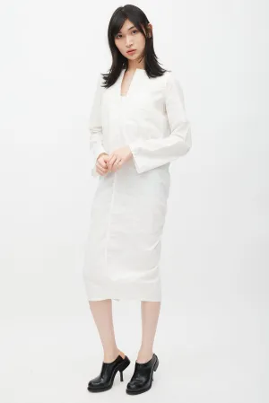 SS 2017 White V-Neck Shirt Dress