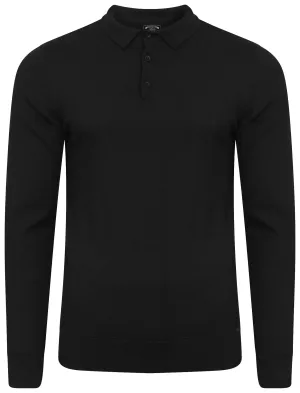 Stirling Long Sleeve Polo Shirt in Black - Kensington Eastside