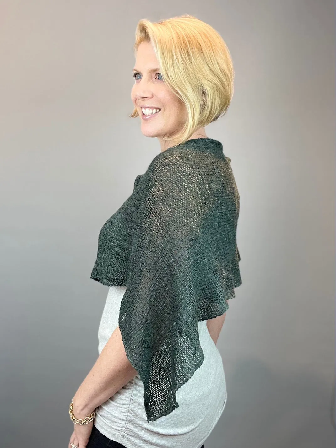 Stockinette Poncho (Tussah Tweed version) Knitting Kit | Tussah Tweed & Knitting Pattern (#113C)
