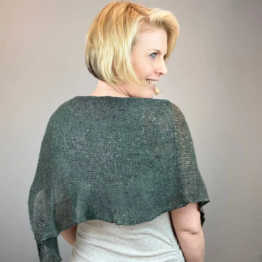 Stockinette Poncho (Tussah Tweed version) Knitting Kit | Tussah Tweed & Knitting Pattern (#113C)