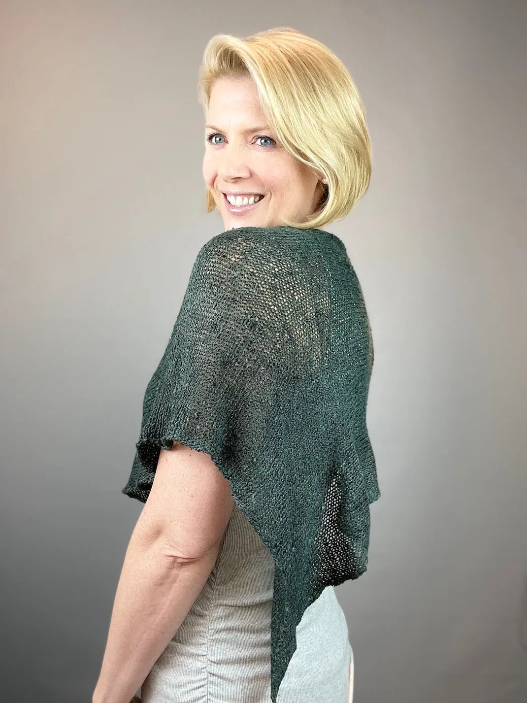 Stockinette Poncho (Tussah Tweed version) Knitting Kit | Tussah Tweed & Knitting Pattern (#113C)