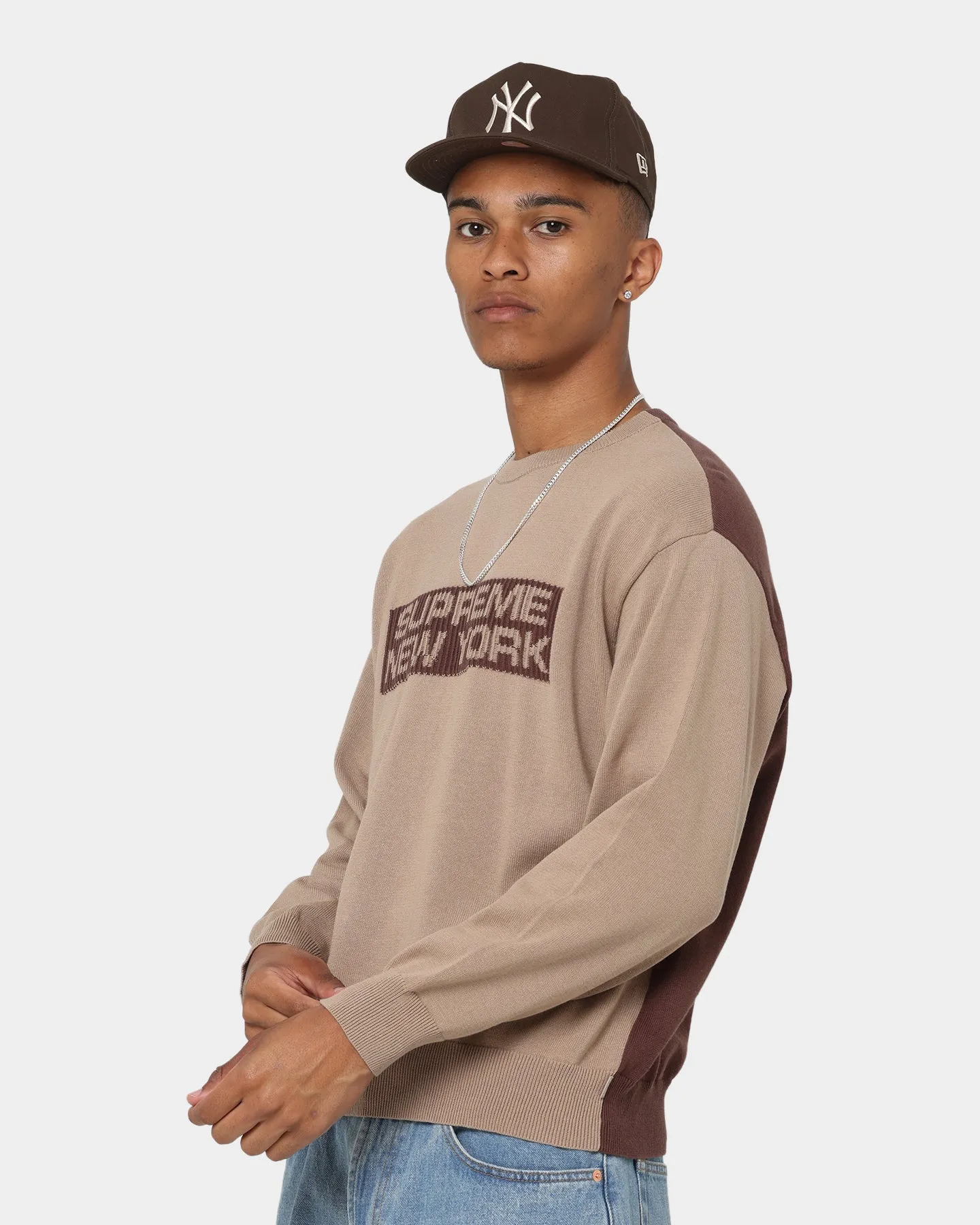Supreme 2-Tone Sweater Light Brown
