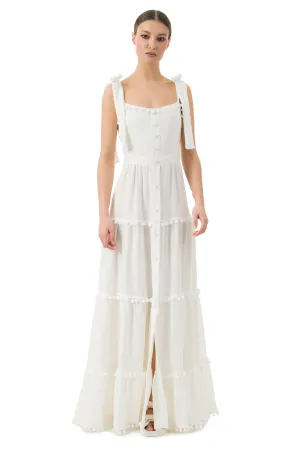Sydney White Maxi Bow Dress