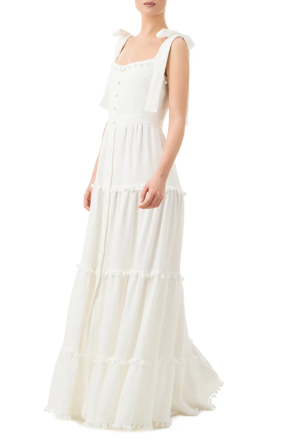 Sydney White Maxi Bow Dress
