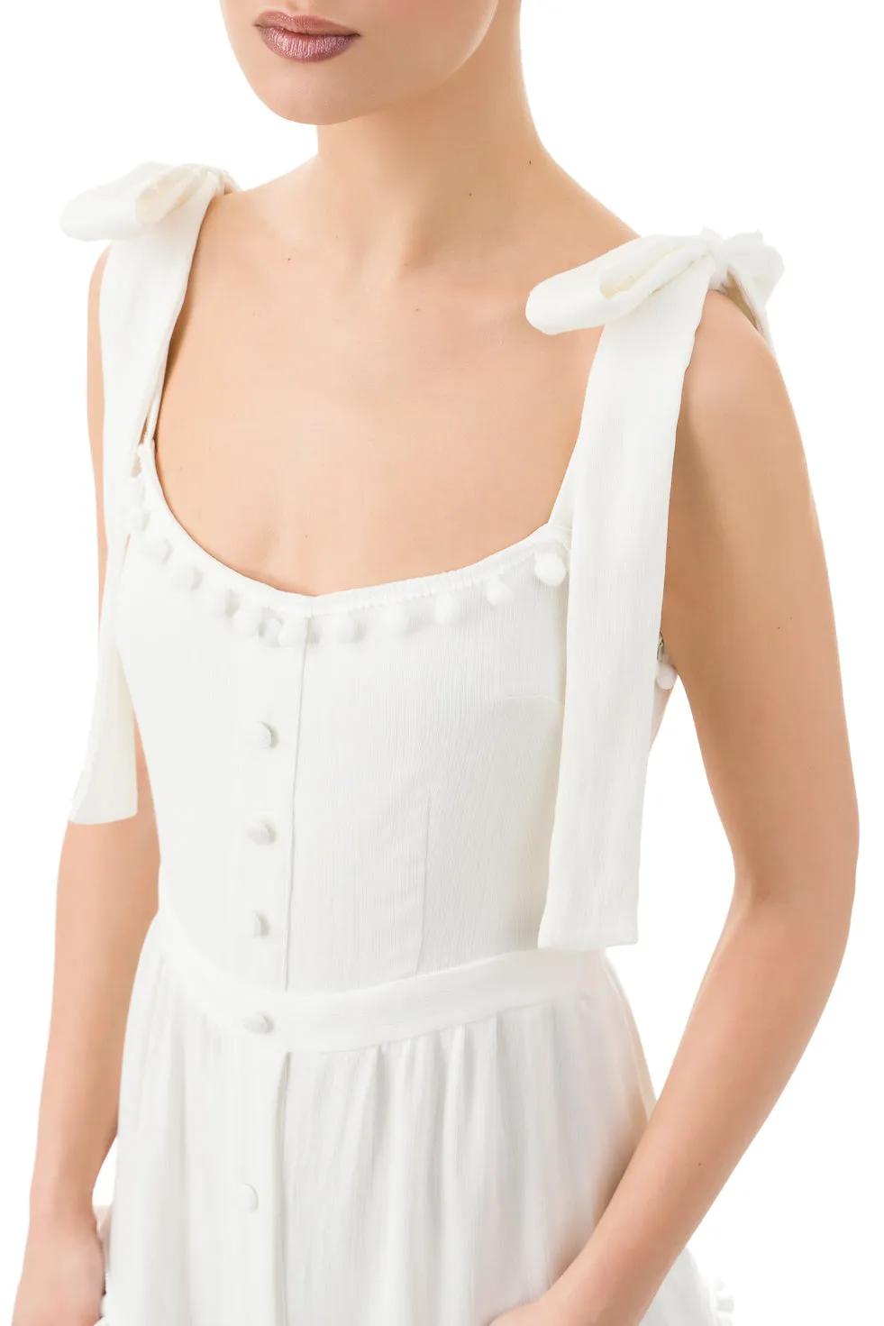 Sydney White Maxi Bow Dress