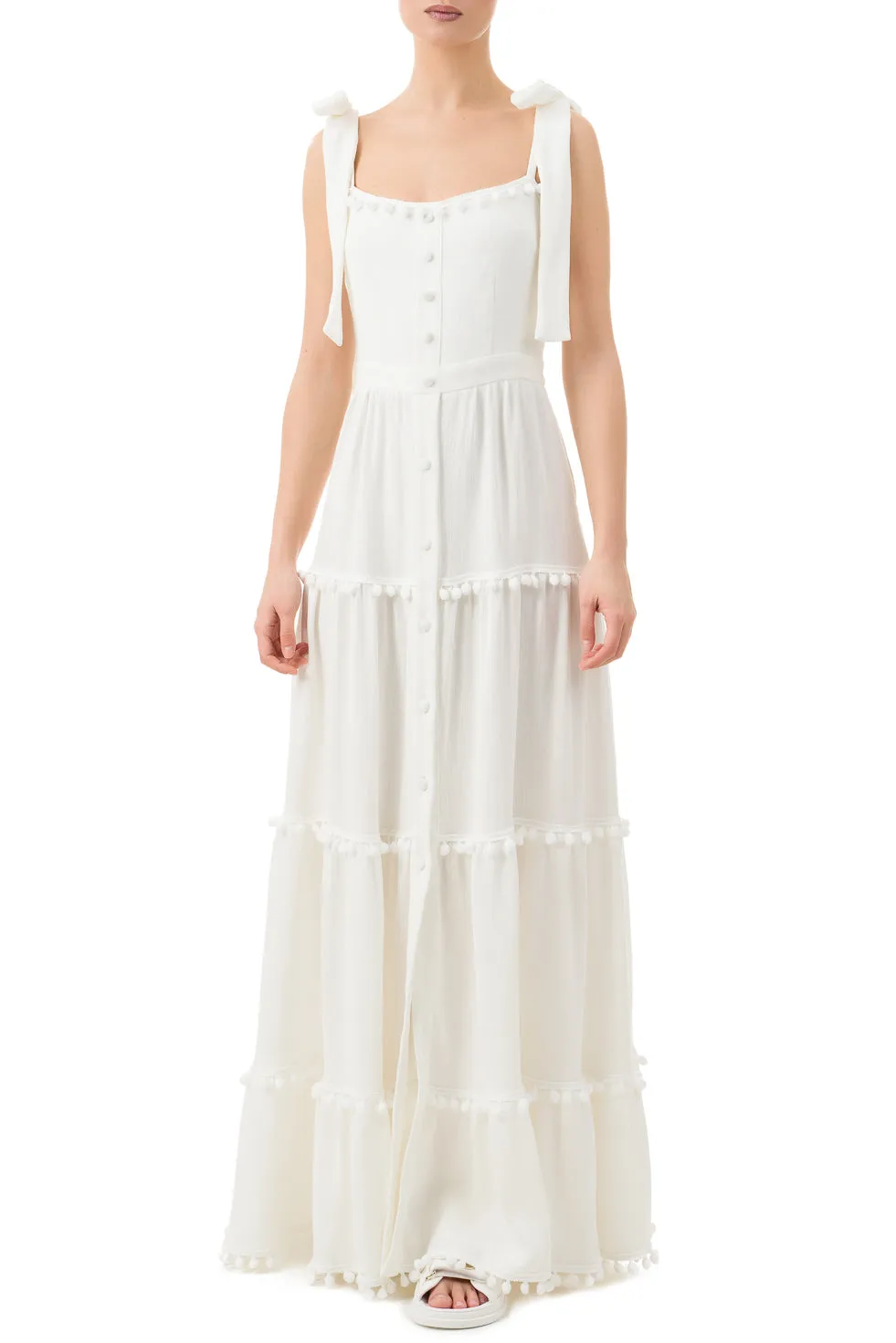 Sydney White Maxi Bow Dress