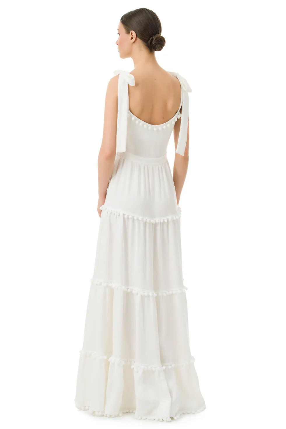 Sydney White Maxi Bow Dress