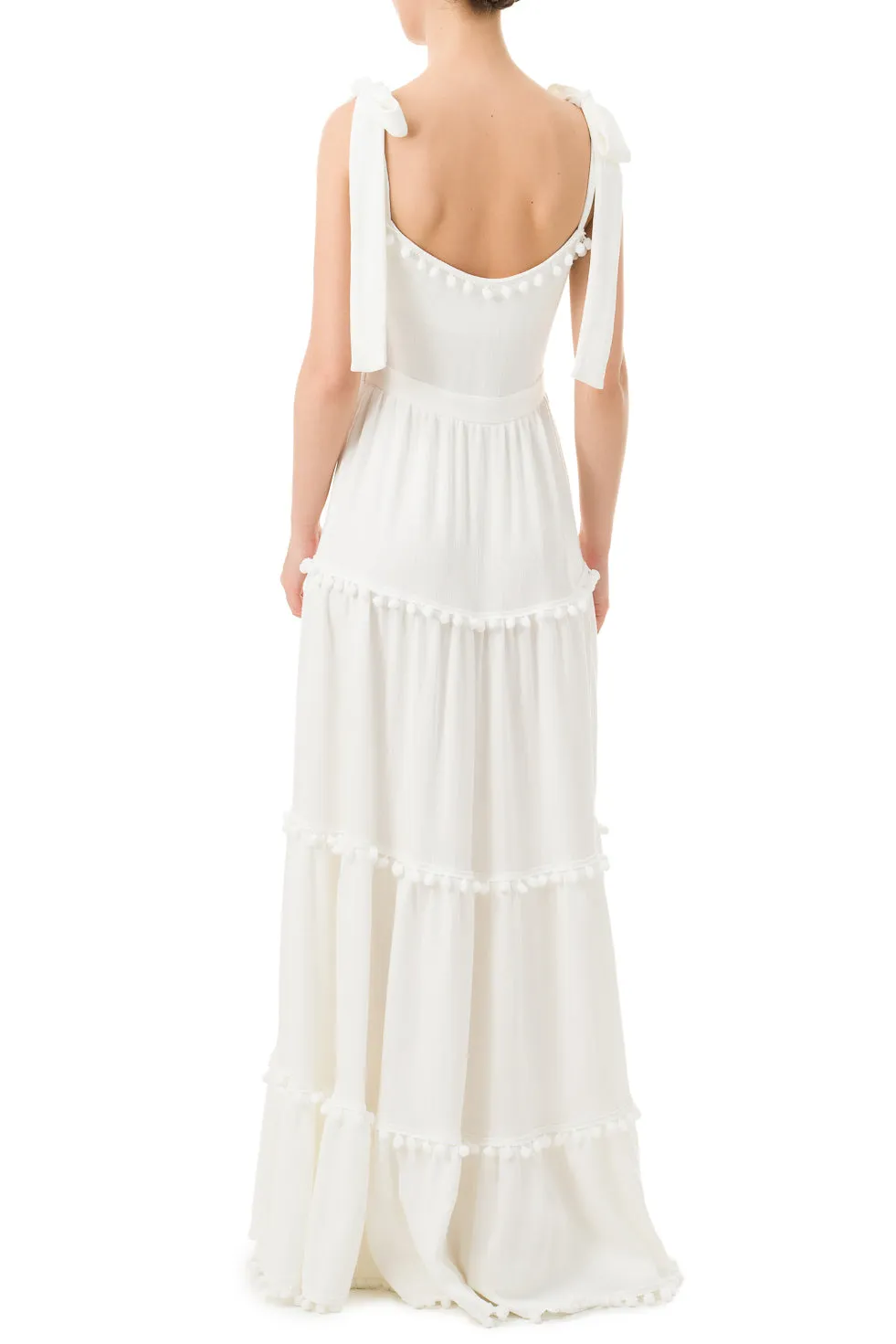 Sydney White Maxi Bow Dress