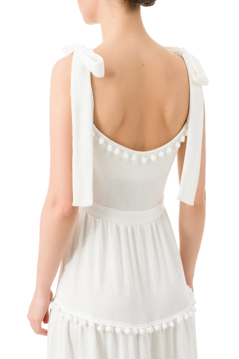 Sydney White Maxi Bow Dress