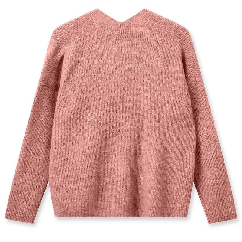 Thora V-Neck Knit Jumper in Rosette