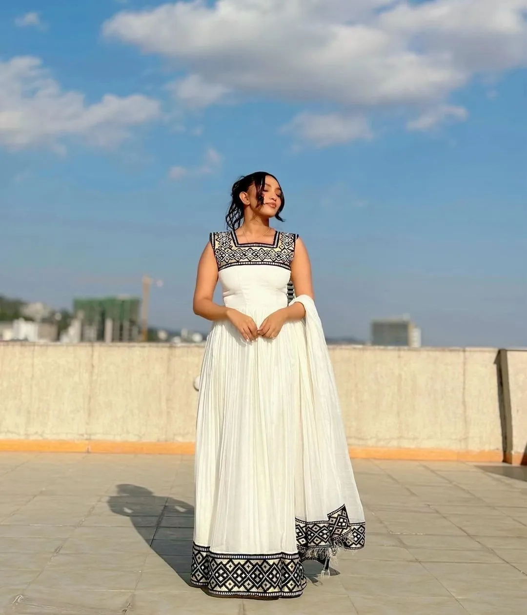 Timeless Habesha Dress Modern Black Pattern Design Habesha Kemis