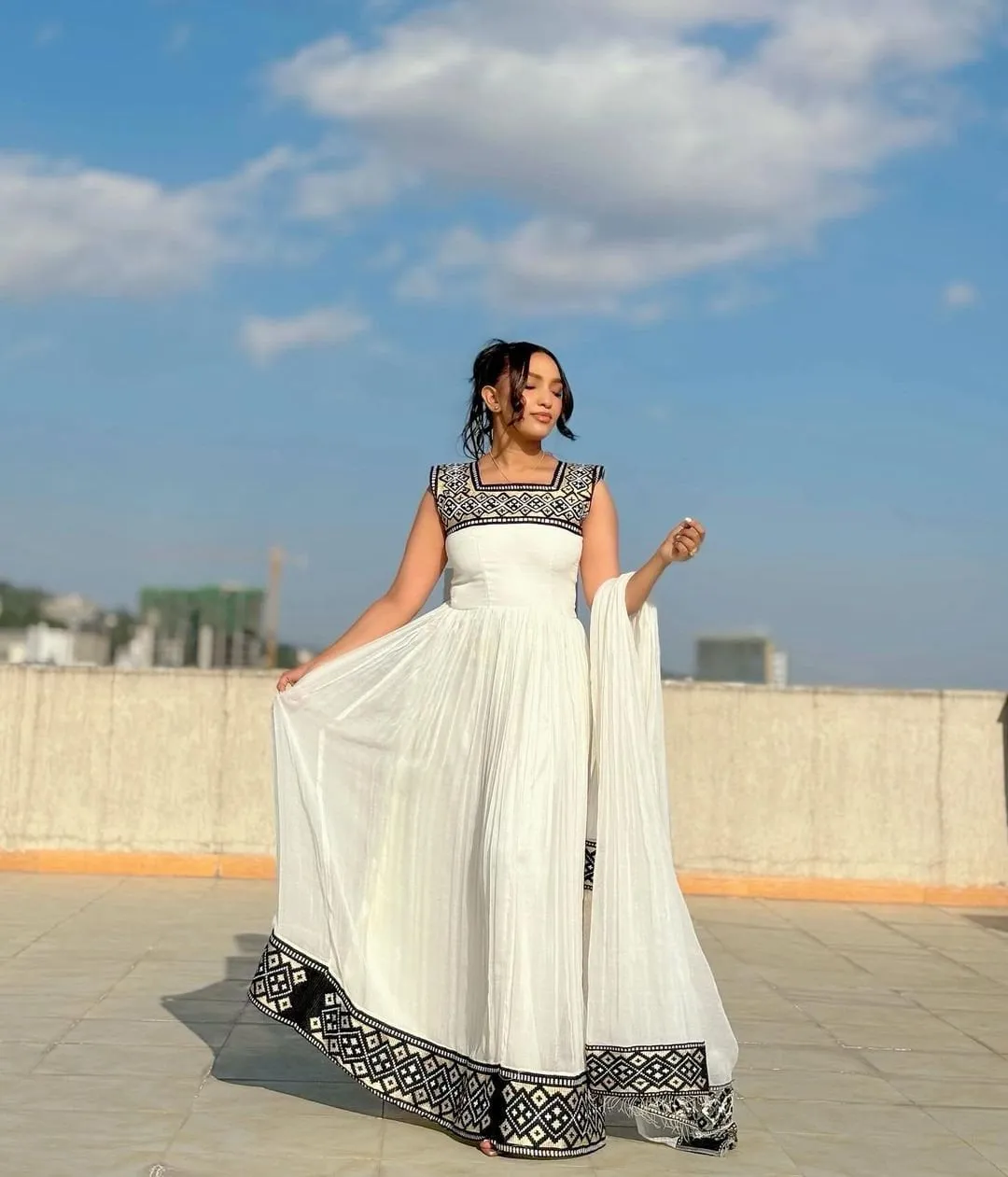 Timeless Habesha Dress Modern Black Pattern Design Habesha Kemis