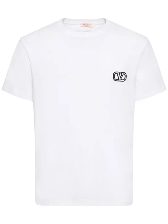 Valentino   Regular fit cotton t-shirt with logo 