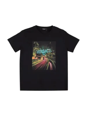 Versace   Printed logo cotton jersey t-shirt 