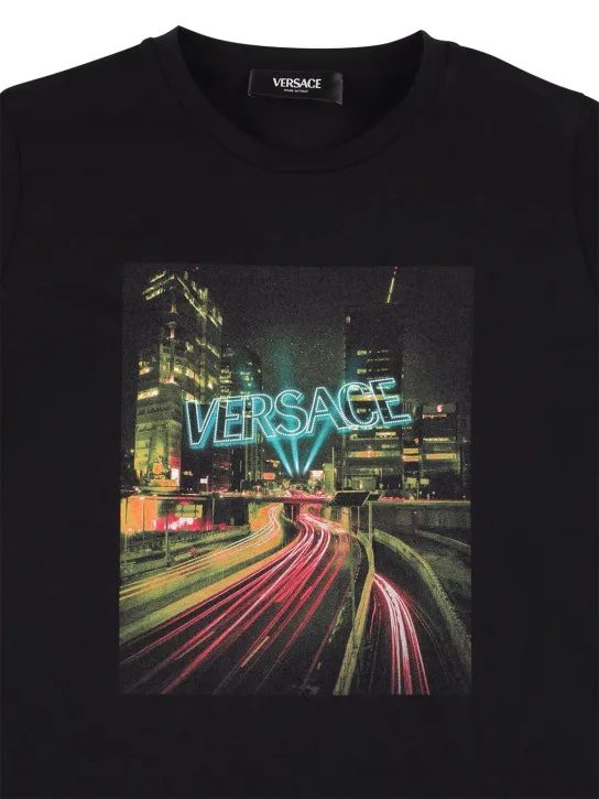 Versace   Printed logo cotton jersey t-shirt 