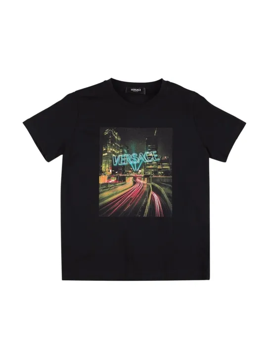Versace   Printed logo cotton jersey t-shirt 
