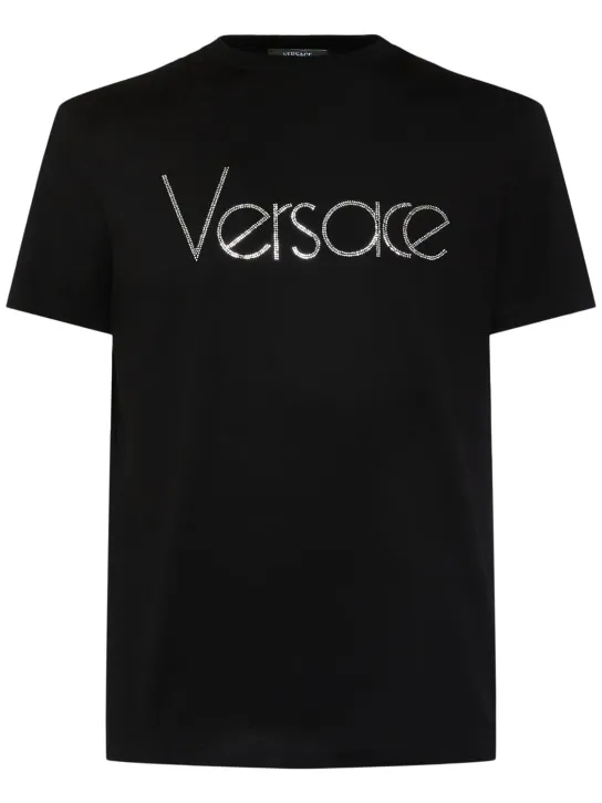 Versace   Versace logo embroidered t-shirt 