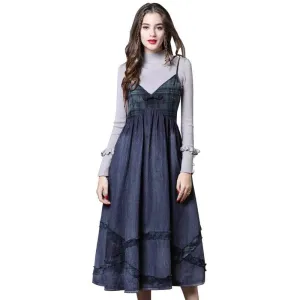 Vintage Autumn Denim Dress