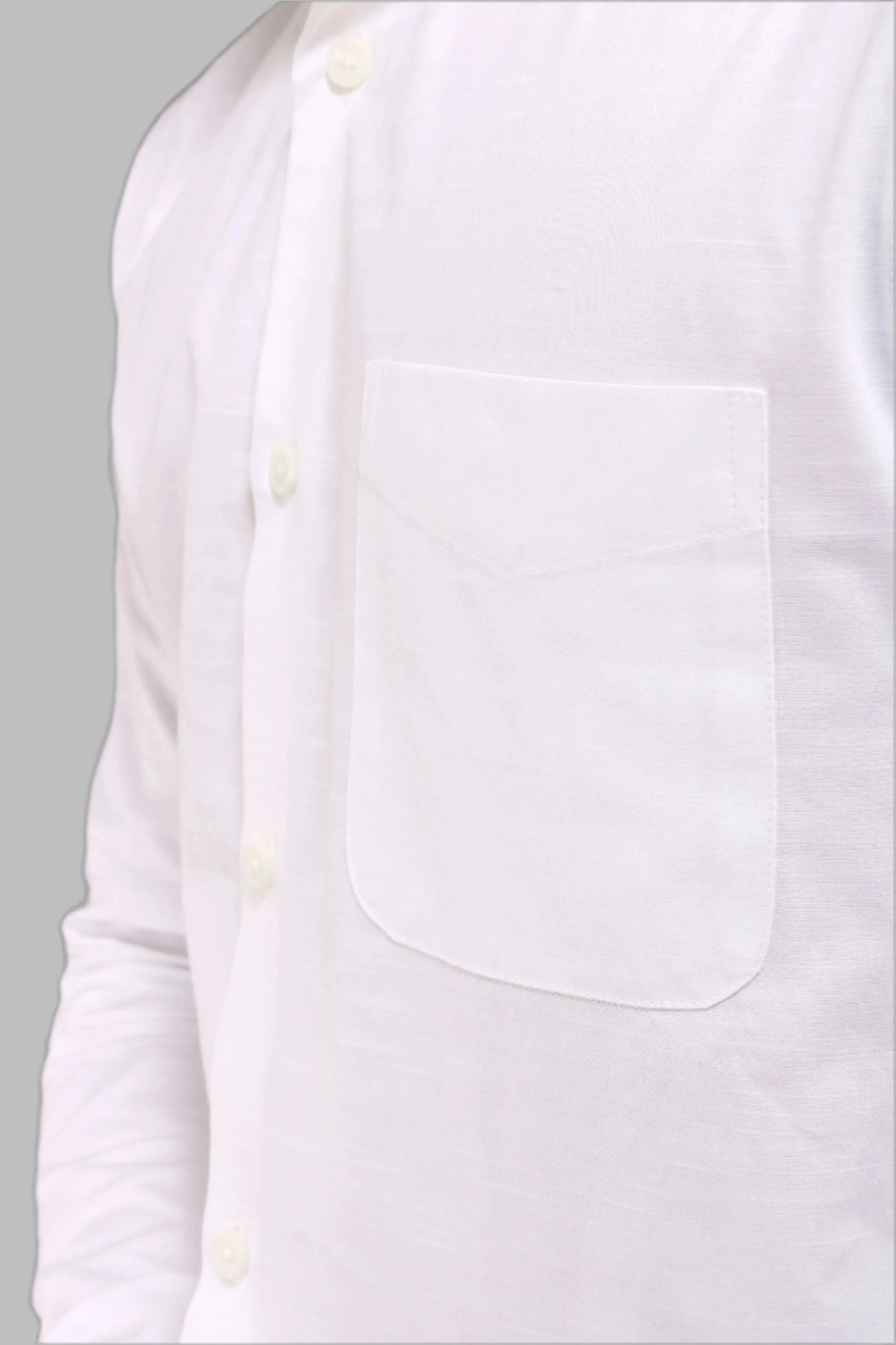 WHITE SATIN SLUB SLIM FIT SHIRT