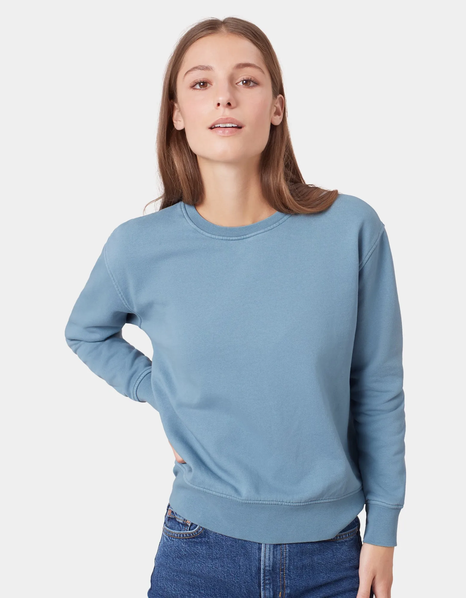 Women Classic Organic Crew - Raspberry Pink